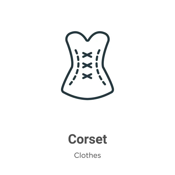 Corset Outline Vector Icon Thin Line Black Corset Icon Flat — Stock Vector