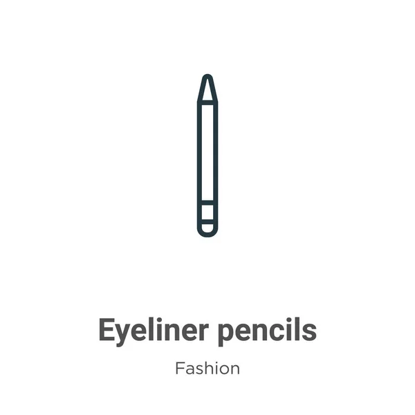 Eyeliner Pennor Beskriver Vektor Ikonen Tunn Linje Svart Eyeliner Pennor — Stock vektor