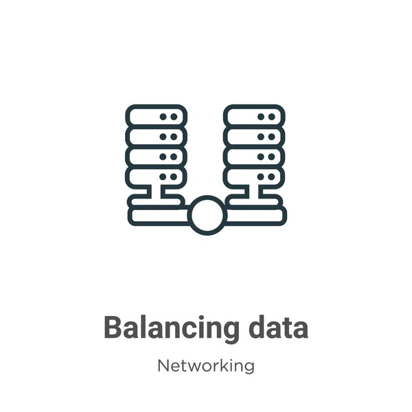 Balancing Data Outline Vektor Icon Dünne Linie Schwarzes Balancing Datensymbol — Stockvektor