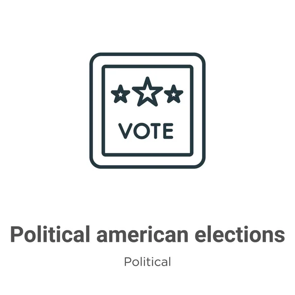 Politiska Amerikanska Val Publicitet Märke Skissera Vektor Ikon Tunn Linje — Stock vektor