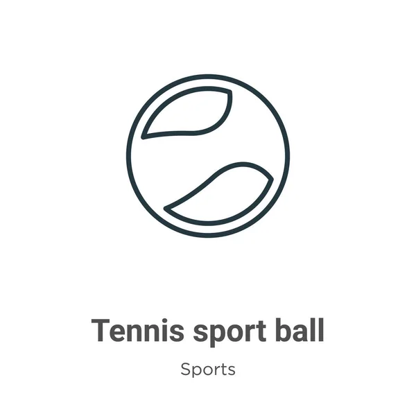 Tenisový Sportovní Míč Obrys Ikony Vektoru Tenká Čára Černá Tenisový — Stockový vektor
