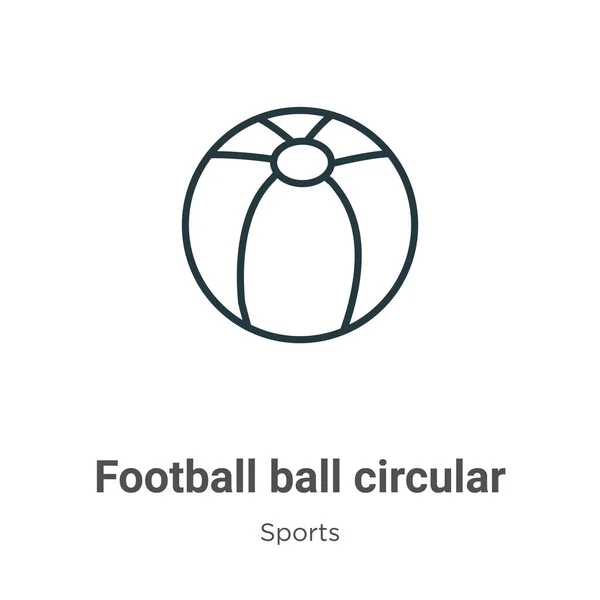 Круглая Иконка Вектора Футбольного Мяча Тонкая Линия Черный Футбольный Мяч — стоковый вектор