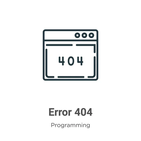 Error 404 Outline Vector Icon Thin Line Black Error 404 — Stock Vector