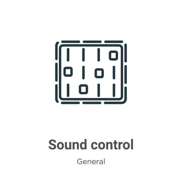 サウンドコントロールアウトラインベクトルアイコン 細い線黒のサウンドコントロールアイコン 白の背景に編集可能な一般的な概念分離ストロークからのフラットベクトルシンプルな要素イラスト — ストックベクタ