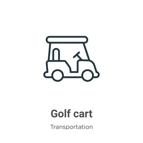 ゴルフカートアウトラインベクトルアイコン 細い線ブラックゴルフカートのアイコン フラットベクトルシンプルな要素イラストから編集可能な輸送 Aytan概念白の背景に孤立ストローク — ストックベクタ