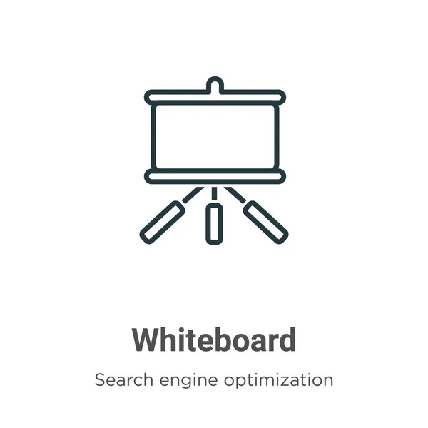 Whiteboard Outline Vektor Icon Dünne Linie Schwarzes Whiteboard Symbol Flacher — Stockvektor