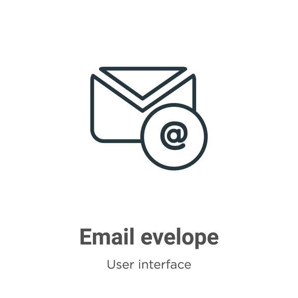 Email Evelope Περίγραμμα Διάνυσμα Εικονίδιο Λεπτή Γραμμή Μαύρο Εικονίδιο Evelope — Διανυσματικό Αρχείο