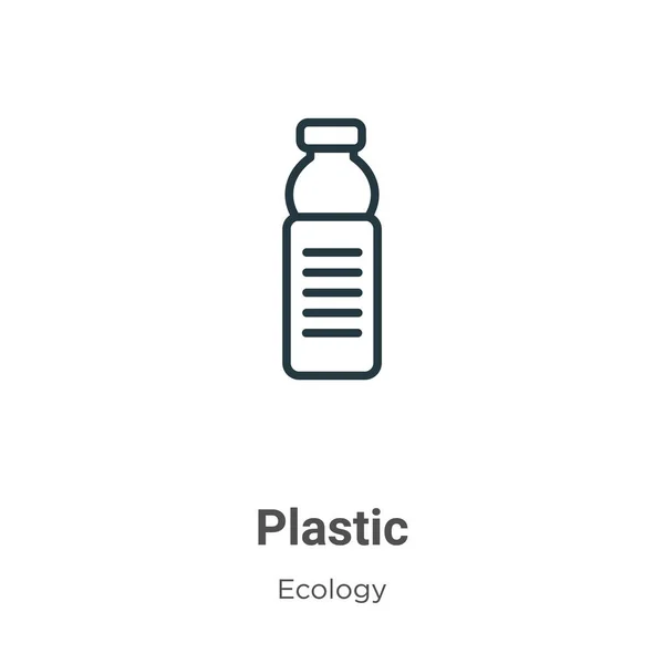 Plastik dış hat vektör simgesi. İnce çizgi siyah plastik simge, düz vektör basit element illüstrasyonuName