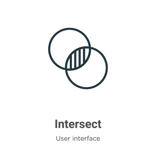 Intersect Outline Vector Icon Thin Line Black Intersect Icon Flat — Stock Vector