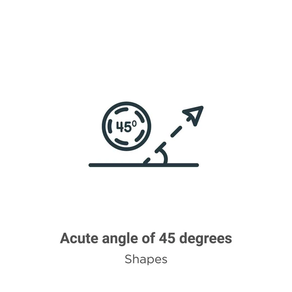Acute Angle Degrees Outline Vector Icon Thin Line Black Acute Royalty Free Stock Illustrations