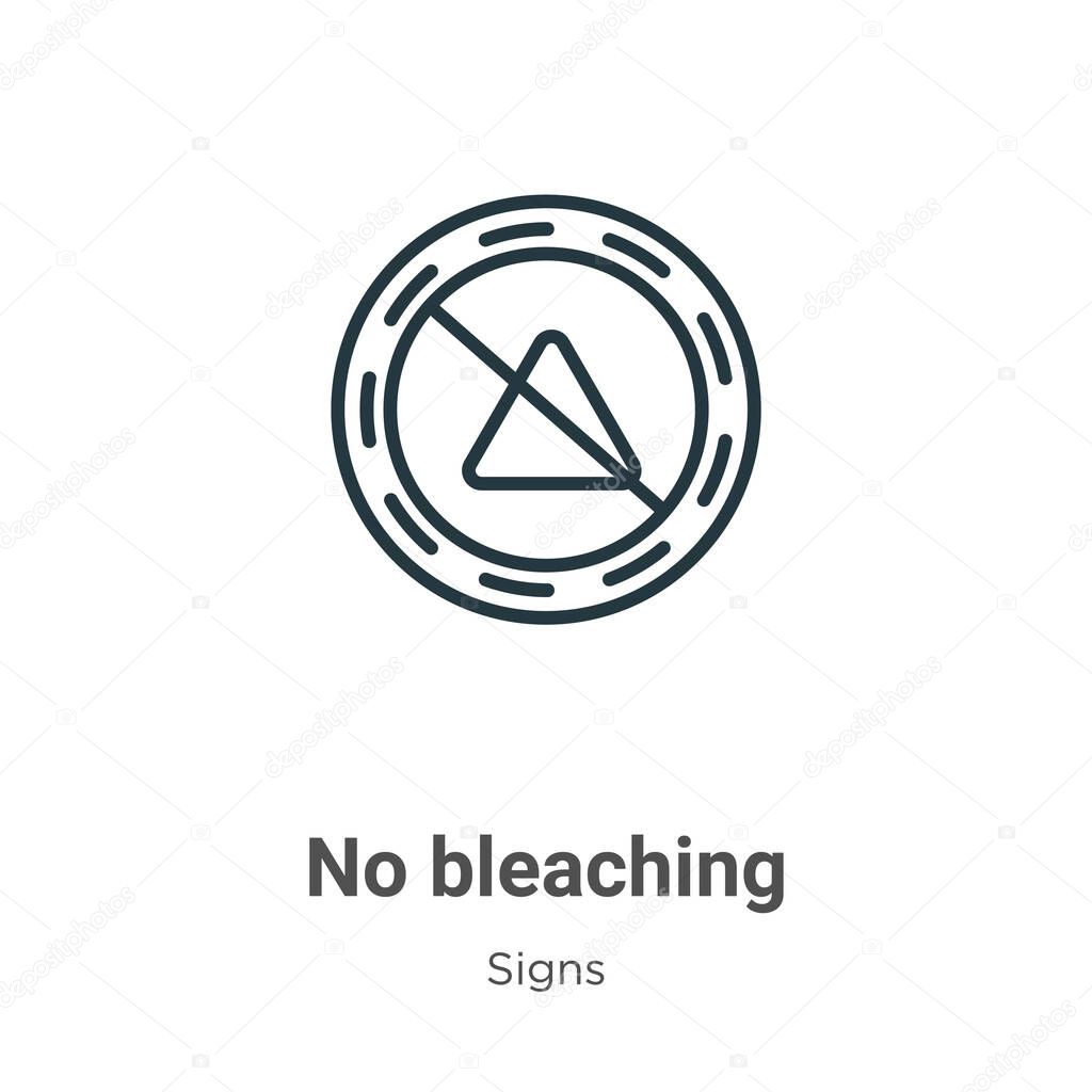 No bleaching outline vector icon. Thin line black no bleaching icon, flat vector simple element illustration from editable signs concept isolated stroke on white background