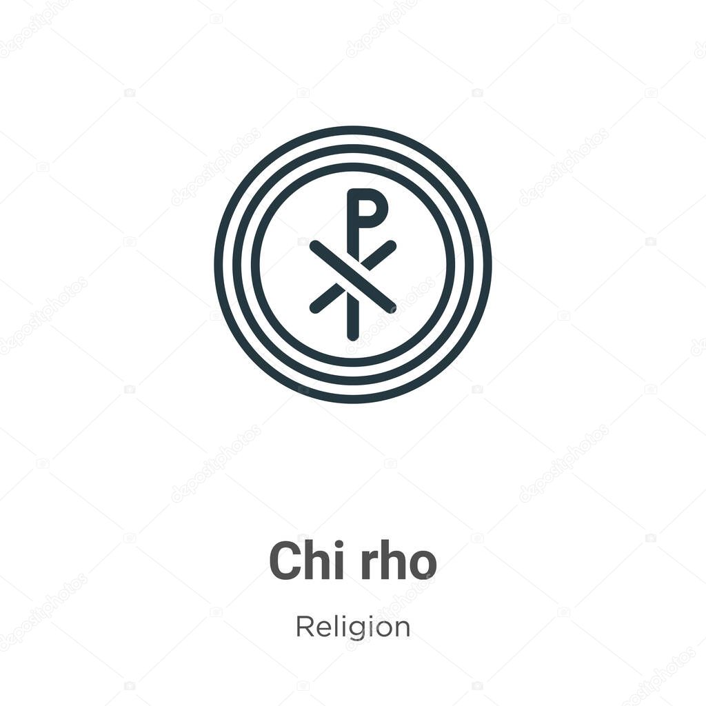 Chi rho outline vector icon. Thin line black chi rho icon, flat vector simple element illustration from editable religion concept isolated stroke on white background