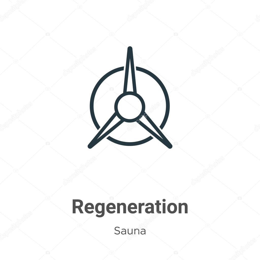 Regeneration outline vector icon. Thin line black regeneration icon, flat vector simple element illustration from editable sauna concept isolated stroke on white background