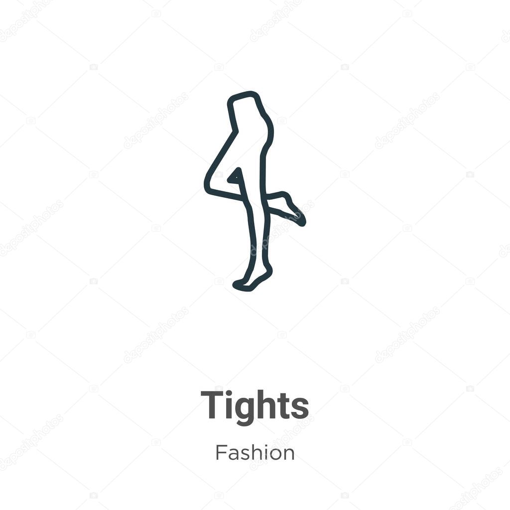 Tights outline vector icon. Thin line black tights icon, flat vector simple element illustration from editable fashion concept isolated stroke on white background