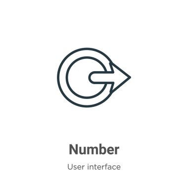 Ana hatlı vektör simgesi numarası. İnce çizgi siyah numara simgesi, düz vektör basit element illüstrasyonu düzenlenebilir kullanıcı arayüzü kavramından beyaz arkaplanda izole edilmiş vuruş