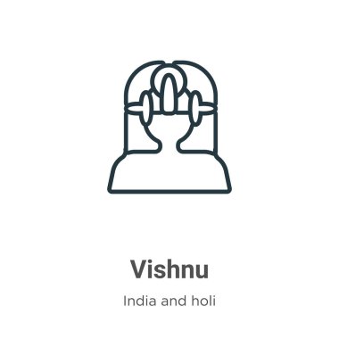 Vishnu ana hat vektör simgesi. İnce çizgi siyah vishnu simgesi, düz vektör basit element illüstrasyonu düzenlenebilir Hindistan kavramından beyaz arkaplanda izole edilmiş vuruş