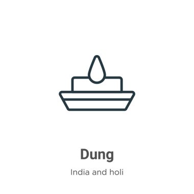 Gübre ana hatlı vektör simgesi. İnce çizgi siyah gübre simgesi, düz vektör basit element çizimi düzenlenebilir Hindistan ve holi konsepti beyaz arkaplanda izole edilmiş vuruş