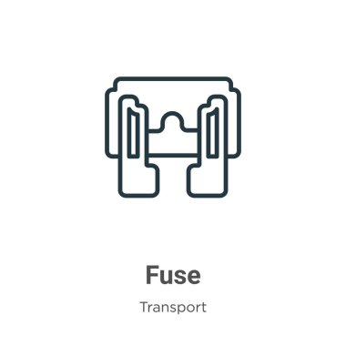 Ana hatlı vektör simgesini kaynaştır. İnce çizgi siyah fünye simgesi, düz vektör basit element çizimi, düzenlenebilir taşıma konseptinden izole edilmiş beyaz arkaplan vuruşu