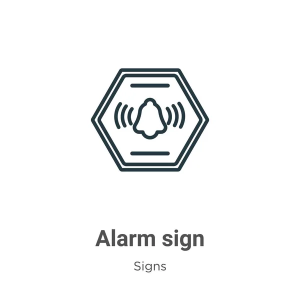 Alarm Sign Outline Vector Icon Thin Line Black Alarm Sign — Stock Vector