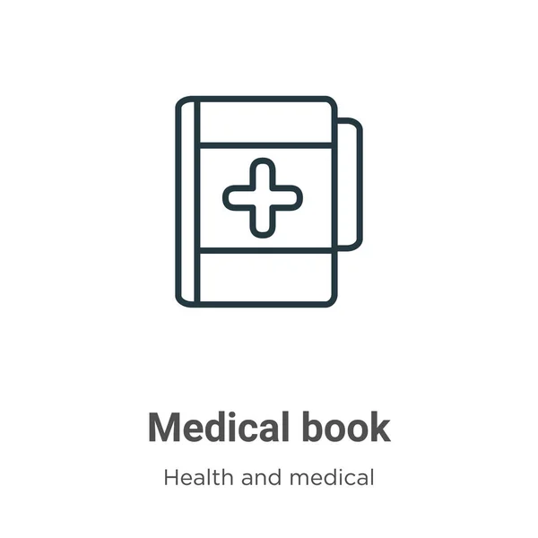 Orvosi Könyv Vázlat Vektor Ikon Vékony Vonal Fekete Orvosi Könyv — Stock Vector