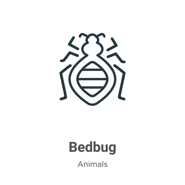 Bedbug Outline Vector Icon Thin Line Black Bedbug Icon Flat — Stock Vector