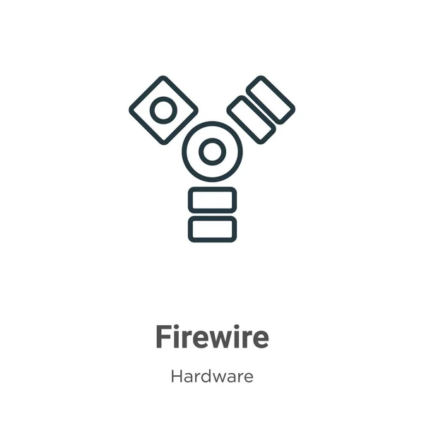 Firewire Outline Vektor Icon Dünne Linie Schwarzes Firewire Symbol Flacher — Stockvektor