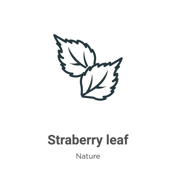 Straberry Leaf Outline Vector Icon Thin Line Black Straberry Leaf — Stock Vector