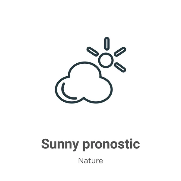 Soligt Pronostic Kontur Vektor Ikon Tunn Linje Svart Soligt Pronostic — Stock vektor