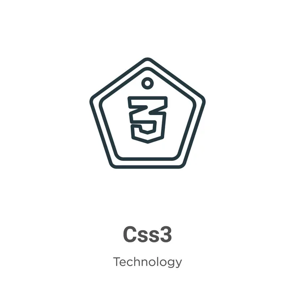 Css3 아이콘 Thin Line Black Css3 Icon Flat Vector Simple — 스톡 벡터