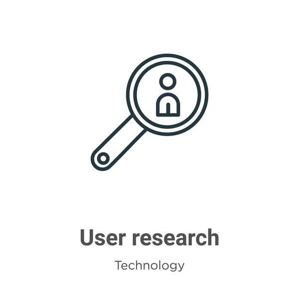 User Research Umreißt Das Vektor Symbol Dünne Linie Schwarzes Icon — Stockvektor