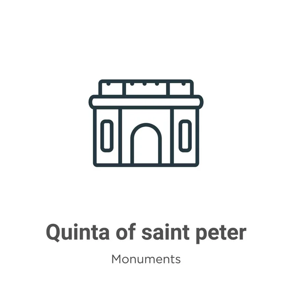 Quinta Saint Peter Alexandria Contour Icône Vectorielle Ligne Mince Quinta — Image vectorielle