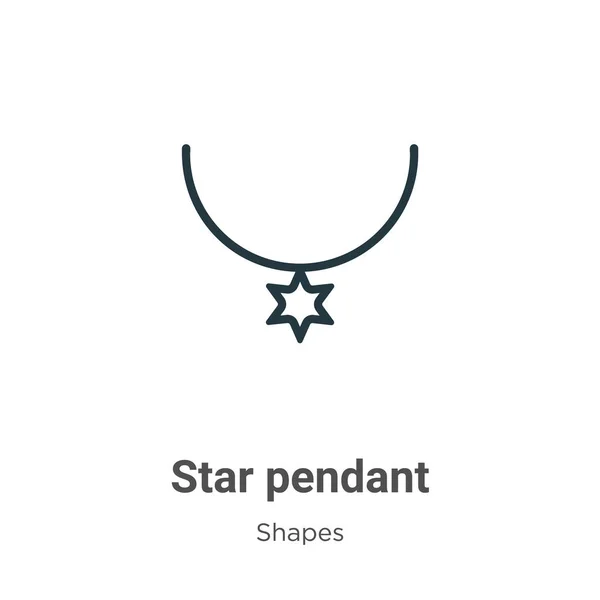 Значок Контура Контура Звезды Тонкая Линия Черная Звезда Кулон Значок — стоковый вектор