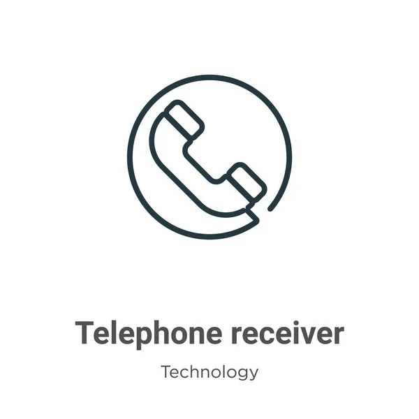 Description Récepteur Téléphonique Icône Vectorielle Icône Récepteur Téléphone Noir Ligne — Image vectorielle