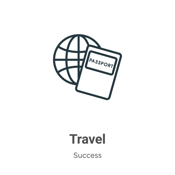 Umrissvektorsymbol Für Reisen Dünne Linie Schwarzes Reisesymbol Flacher Vektor Einfache — Stockvektor