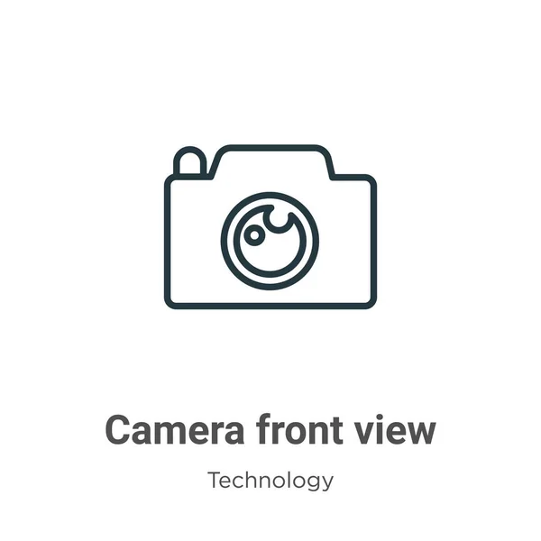 Ícone Vetor Contorno Visão Frontal Câmera Linha Fina Ícone Visão — Vetor de Stock