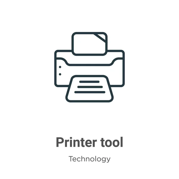 Narzędzie Drukowania Zarysu Ikony Wektora Cienka Czarna Ikona Narzędzia Drukarki — Wektor stockowy