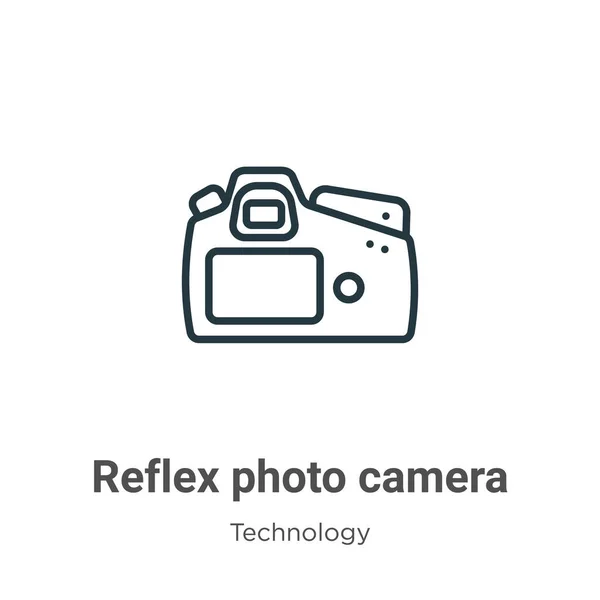 Рефлекторная Иконка Вектора Фотокамеры Тонкая Линия Черный Рефлекторный Иконка Фотокамеры — стоковый вектор