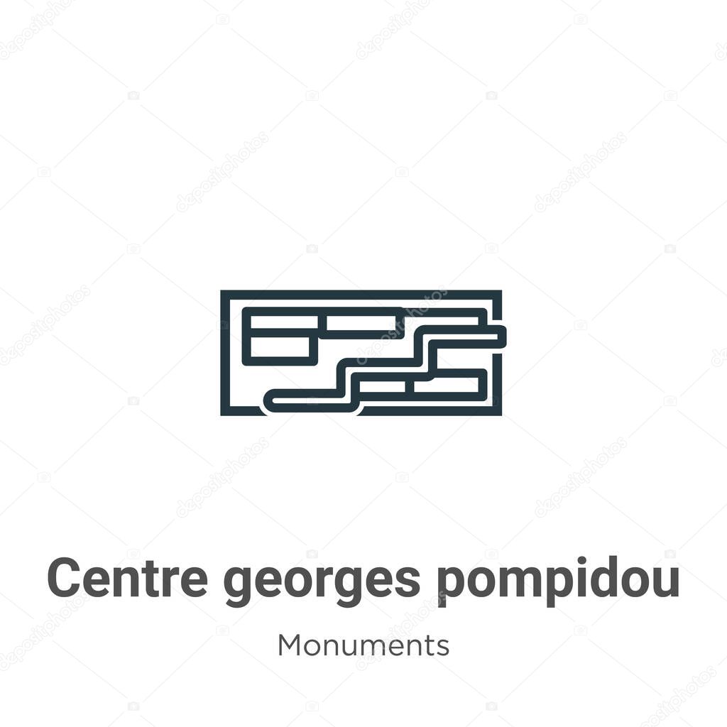 Centre georges pompidou outline vector icon. Thin line black centre georges pompidou icon, flat vector simple element illustration from editable monuments concept isolated stroke on white background