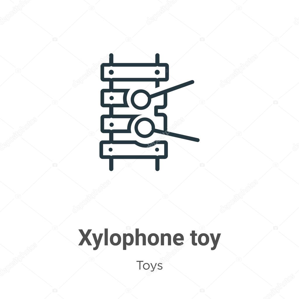 Xylophone toy outline vector icon. Thin line black xylophone toy icon, flat vector simple element illustration from editable toys concept isolated stroke on white background