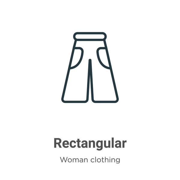 長方形のアウトラインベクトルアイコン 細い線黒長方形のアイコン フラットベクトルシンプルな要素イラストから編集可能な女性の服のコンセプト白の背景に孤立ストローク — ストックベクタ