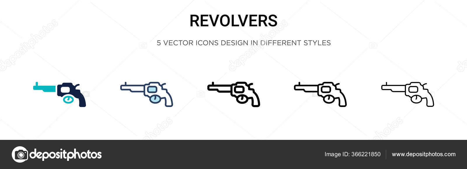 Revolvers Icon Filled Thin Line Outline Stroke Style Vector ...