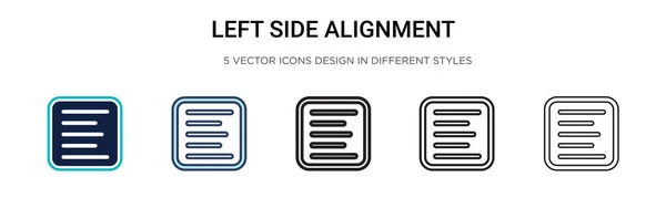 Linkes Ausrichtungssymbol Gefüllter Dünner Linie Umriss Und Strichstil Vektorillustration Von — Stockvektor