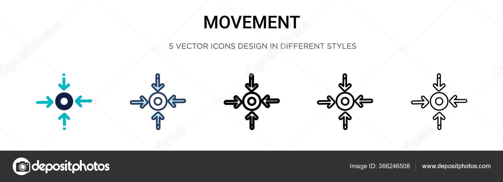 Movement Icon Filled Thin Line Outline Stroke Style Vector Illustration