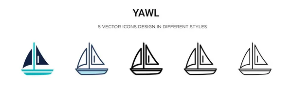 Значок Yawl Стиле Заполненной Тонкой Линии Контура Штриха Векторная Иллюстрация — стоковый вектор
