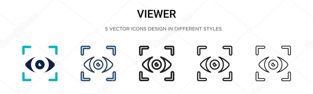 Viewer icon in filled, thin line, outline and stroke style. Vector illustration of two colored and black viewer vector icons designs can be used for mobile, ui, web
