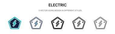 Elektrik ikonu dolu, ince çizgi, özet ve vuruş stili. Mobil, ui, web için iki renkli ve siyah elektrik vektör ikonu tasarımı vektör illüstrasyonu kullanılabilir