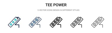 Tee güç simgesi dolu, ince çizgi, özet ve vuruş stili. Mobil, ui, web için iki renkli ve siyah tee güç vektör ikonu tasarımı vektör illüstrasyonu kullanılabilir