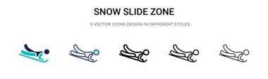 Kar kaydırağı simgesi doldurulmuş, ince çizgi, özet ve vuruş stili. Mobil, ui, web için iki renkli ve siyah kar kaydırak bölgesi vektör ikonu tasarımı vektör illüstrasyonu kullanılabilir