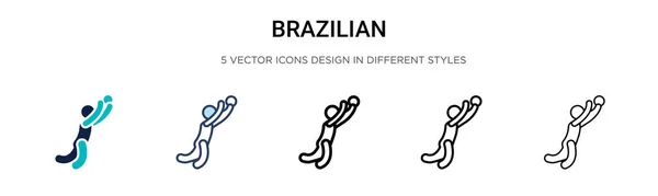 Бразильский Икона Заполненной Тонкой Линии Очертания Стиль Штриха Векторная Иллюстрация — стоковый вектор