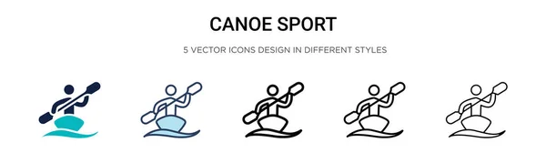 stock vector Canoe sport icon in filled, thin line, outline and stroke style. Vector illustration of two colored and black canoe sport vector icons designs can be used for mobile, ui, web